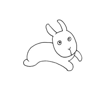 奔跑的兔子简笔画画法图解教程