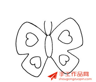 漂亮的蝴蝶简笔画画法图解步骤教程