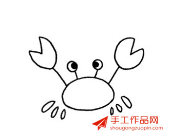 螃蟹简笔画画法图解步骤教程