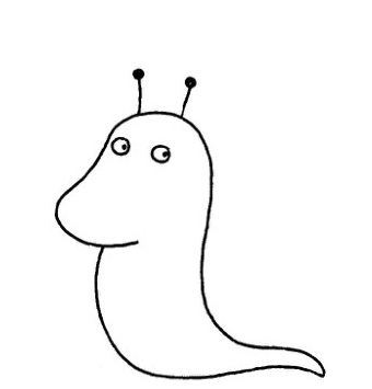爬行的蜗牛简笔画画法图解步骤教程