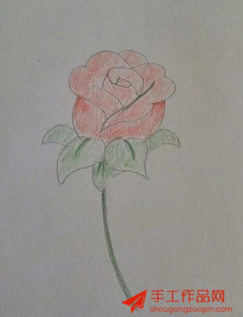 漂亮的玫瑰花简笔画画法