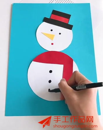 简单的雪人剪贴画制作图解教程