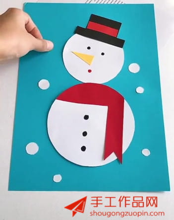 简单的雪人剪贴画制作图解教程